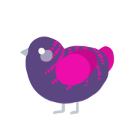 (unnamed), a overcast and fuchsia chicken with a half-bar pattern