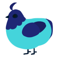 (unnamed), a aqua and navy chicken with a head pattern