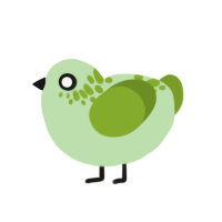 Honeydew, a gluppy and chartreuse chicken with a neck-speckle pattern