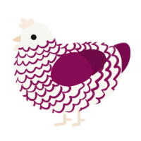 (unnamed), a white and wine chicken with a lace pattern