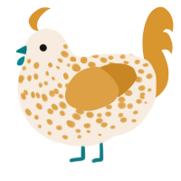 (unnamed), a cream and orange chicken with a speckle pattern