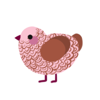 ham, a rose and russet chicken with a double-lace pattern