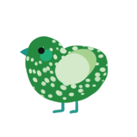 (unnamed), a viridian and gluppy chicken with a speckle pattern