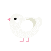 Pillage, a white chicken with a double-lace pattern