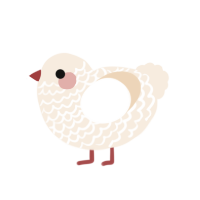 Cream Puff, a cream chicken with a lace pattern