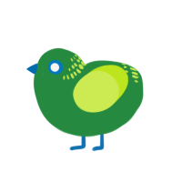 Trip, a viridian and lime chicken with a neck-band pattern