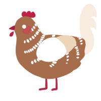 (unnamed), a brown and cream chicken with a half-bar pattern