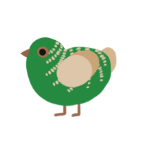 (unnamed), a viridian and beige chicken with a half-bar pattern