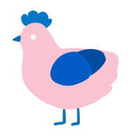 Unwanted, a rose and ultramarine chicken