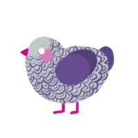 Illumina but Cooler, a silver and overcast chicken with a double-lace pattern