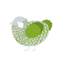 (unnamed), a mist and chartreuse chicken with a lace pattern