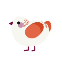 (unnamed), a white and vermilion chicken with a neck-band pattern