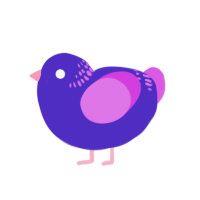 (unnamed), a indigo and orchid chicken with a neck-band pattern