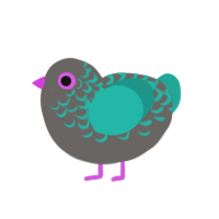 (unnamed), a grey and turquoise chicken with a half-lace pattern