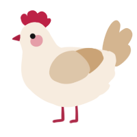 Nugget, a cream and beige chicken