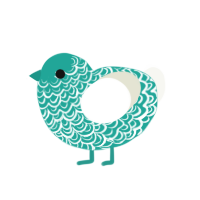 (unnamed), a turquoise and white chicken with a double-lace pattern