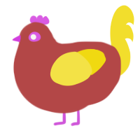 Playdough, a red and yellow chicken