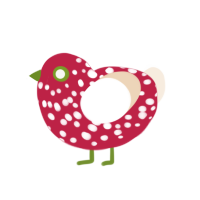 (unnamed), a crimson and cream chicken with a speckle pattern