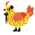 Magma, a yellow and vermilion chicken with a speckle pattern