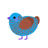 Rudolf, a sky and russet chicken with a lace pattern