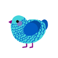 hot springs, a aqua and ultramarine chicken with a lace pattern