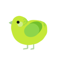 Shiny Lime, a lime and grass chicken with a neck-band pattern