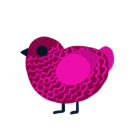 (unnamed), a maroon and fuchsia chicken with a lace pattern