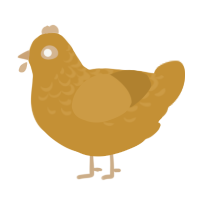 Golden, a gold chicken with a half-lace pattern