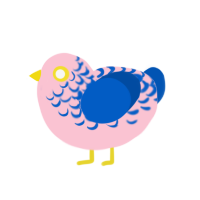 (unnamed), a rose and ultramarine chicken with a half-lace pattern