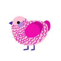 Glow, a rose and fuchsia chicken with a lace pattern