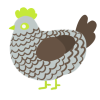 Sycamore, a silver and bark chicken with a lace pattern