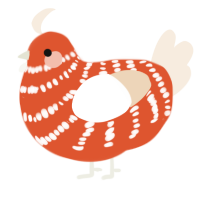 (unnamed), a vermilion and cream chicken with a bar pattern