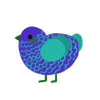 (unnamed), a indigo and turquoise chicken with a lace pattern