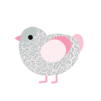 (unnamed), a silver and rose chicken with a double-lace pattern