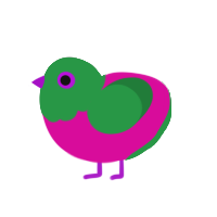 (unnamed), a fuchsia and viridian chicken with a head pattern