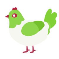 (unnamed), a white and grass chicken with a bar pattern