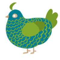 (unnamed), a sea and chartreuse chicken with a lace pattern