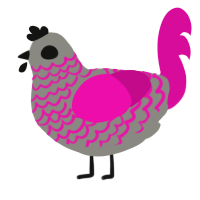 (unnamed), a ash and fuchsia chicken with a lace pattern