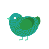 xxx turquoise, a turquoise and viridian chicken with a lace pattern