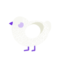 Shining Feather, a white chicken with a double-lace pattern