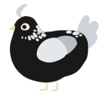 Maffei 1, a sable and mist chicken with a neck-speckle pattern