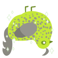 Toxic waste, a lime and ash chicken with a speckle pattern