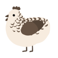 Cookies n Creme, a cream and bark chicken with a half-lace pattern