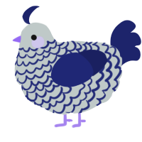 (unnamed), a silver and navy chicken with a lace pattern