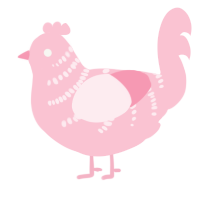 Rosalba, a rose chicken with a half-bar pattern