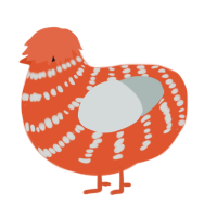 (unnamed), a vermilion and silver chicken with a bar pattern