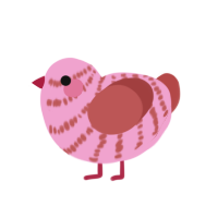 (unnamed), a pink and red chicken with a bar pattern