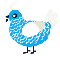 (unnamed), a sky and white chicken with a lace pattern