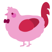 Criminal Offense, a pink and crimson chicken