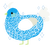 Azul, a sky and white chicken with a double-lace pattern